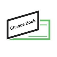 Cheque Book Line Green and Black Icon vector