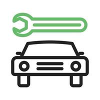 Car Repair I Line Green and Black Icon vector