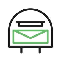 Letterbox Line Green and Black Icon vector