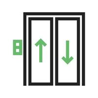 Elevator Line Green and Black Icon vector