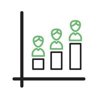 Statistics Line Green and Black Icon vector