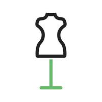 línea de maniquí icono verde y negro vector