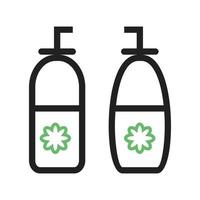 Perfume Bottles Line Green and Black Icon vector