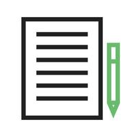 Notes Line Green and Black Icon vector