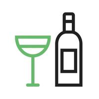 Goblet and Wine Line Green and Black Icon vector