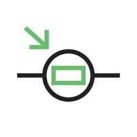 Light Dependent Resistor Line Green and Black Icon vector