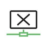 Disconnected Network Line Green and Black Icon vector