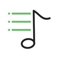 línea de opciones de música icono verde y negro vector