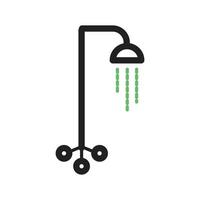 Shower Line Green and Black Icon vector