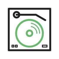 Turntable Line Green and Black Icon vector