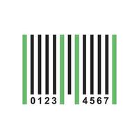 Bar Code Line Green and Black Icon vector