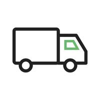 Delivery Truck Line Green and Black Icon vector