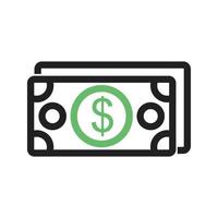 Money I Line Green and Black Icon vector