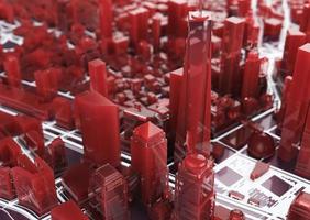 big city top view. illustration in casual graphic design. fragment hong kong 3d render photo