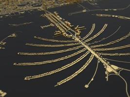 top view of the big city. illustration in casual graphic design. fragment of dubai 3d render photo