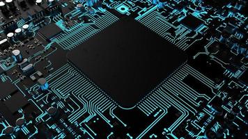 a fragment of computer hardware components. powerful cpu on a chip photo