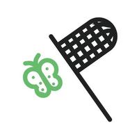 Catch Butterfly Line Green and Black Icon vector