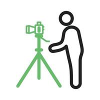 Photographer I Line Green and Black Icon vector
