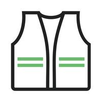 Construction Jacket Line Green and Black Icon vector