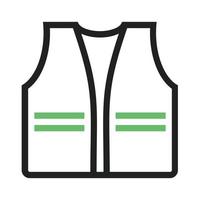 Construction Jacket Line Green and Black Icon vector