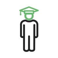 Student Standing Line Green and Black Icon vector