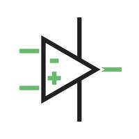 Operational Amplifier Line Green and Black Icon vector