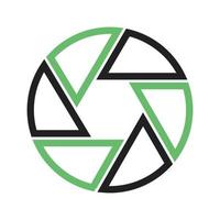 Camera I Line Green and Black Icon vector