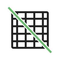 Grid Off Line Green and Black Icon vector
