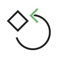 Rotate 90 Degrees Line Green and Black Icon vector