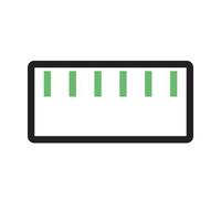 Straighten Line Green and Black Icon vector