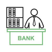 Banker Line Green and Black Icon vector