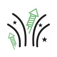 Fireworks I Line Green and Black Icon vector