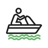 Boating Line Green and Black Icon vector