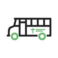 Funeral Van II Line Green and Black Icon vector