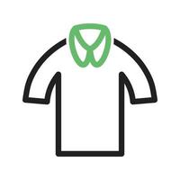 línea de camisa casual icono verde y negro vector