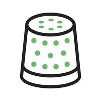 Thimble Line Green and Black Icon vector