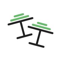 Cuff Links Line Green and Black Icon vector