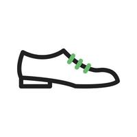 línea de zapatos formales icono verde y negro vector