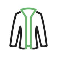 línea de chaqueta icono verde y negro vector