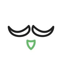 Moustache Line Green and Black Icon vector