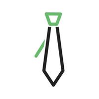 línea de corbata icono verde y negro vector