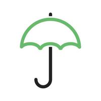 Umbrella Line Green and Black Icon vector