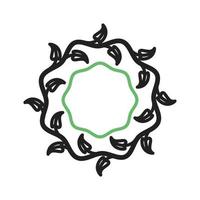 Wreath Line Green and Black Icon vector