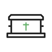 Coffin II Line Green and Black Icon vector