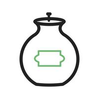 Ashes Line Green and Black Icon vector