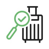 Find Luggage Line Green and Black Icon vector