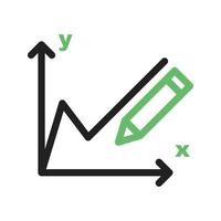 Drawing Graphs Line Green and Black Icon vector