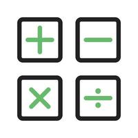 Math Symbols II Line Green and Black Icon vector