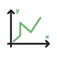 Graph I Line Green and Black Icon vector