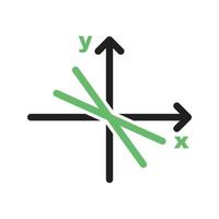 Linear Function Line Green and Black Icon vector